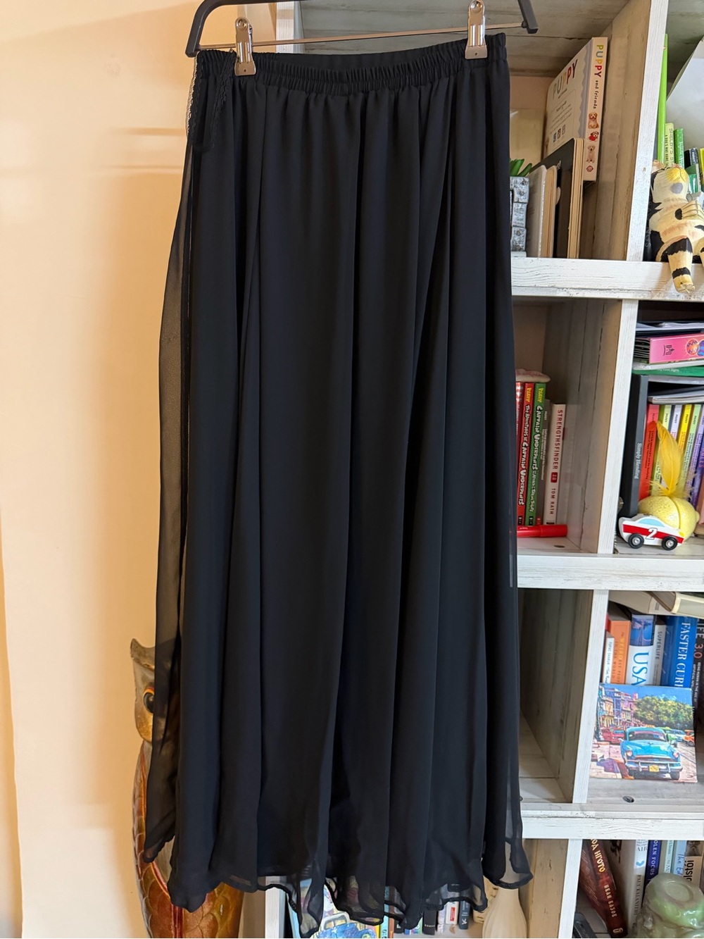 Black Patra Women's Chiffon Maxi Skirt size 8
